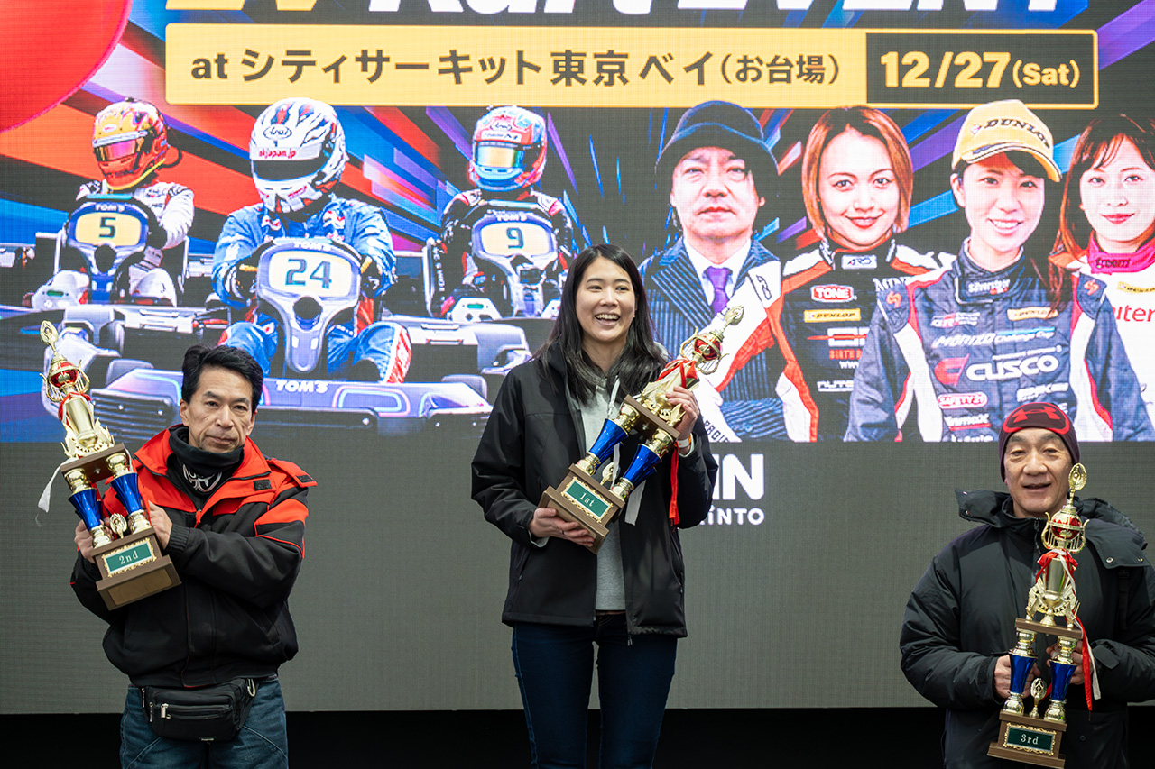 カートの腕は文字通り年齢性別関係なし！女性もポディウムに立つレースもありました 