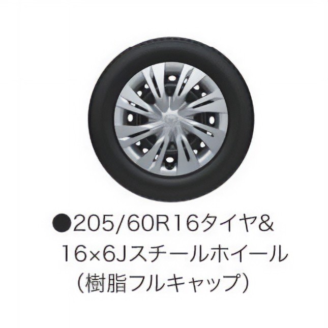 205/60R16タイヤ&16×6Jスチールホイール（樹脂フルキャップ）