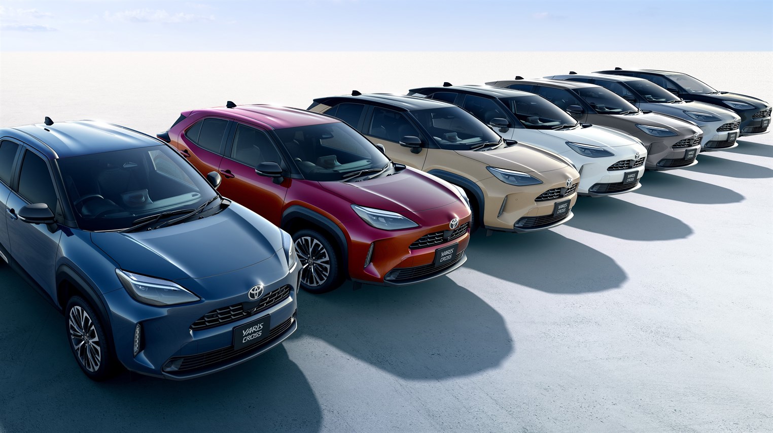 ドアミラーとシャークフィンアンテナがブラック加飾になったヤリス クロス