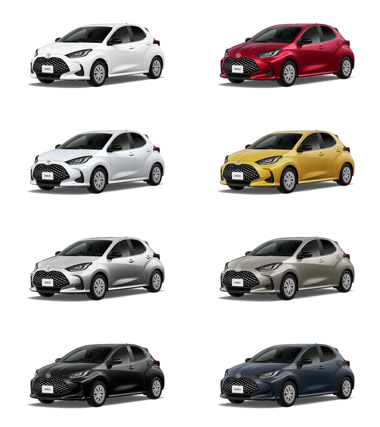 ヤリスのモノトーン・カラーバリエーションは8色展開