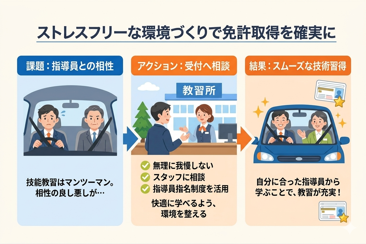 ストレスフリーな環境づくりで免許取得を確実に