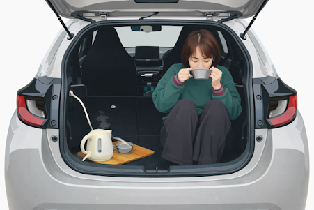 停電時も安心！ヤリスの「非常時給電システム」で車中飯してみた