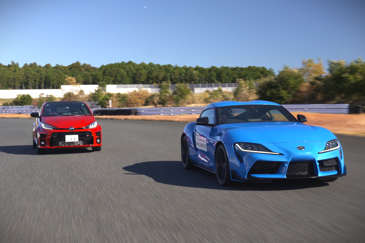 様々な車種が一緒に走行するサーキット走行会の様子