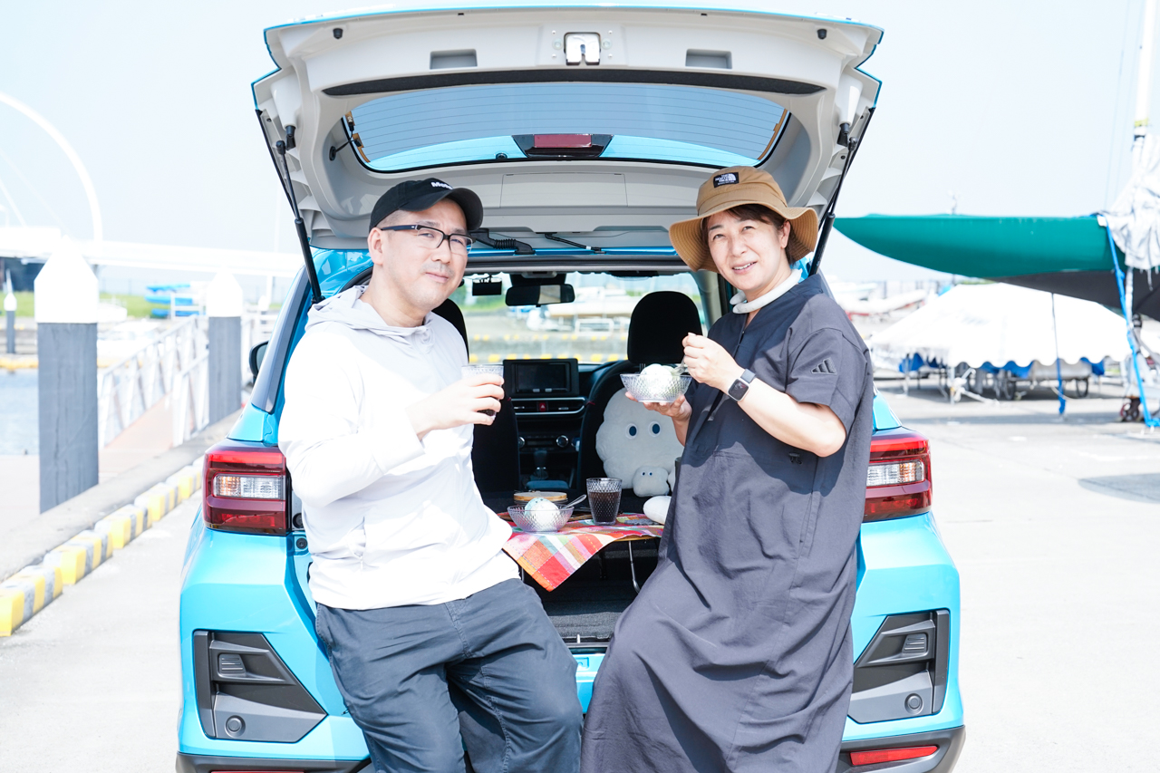結局、車外カフェになった瞬間