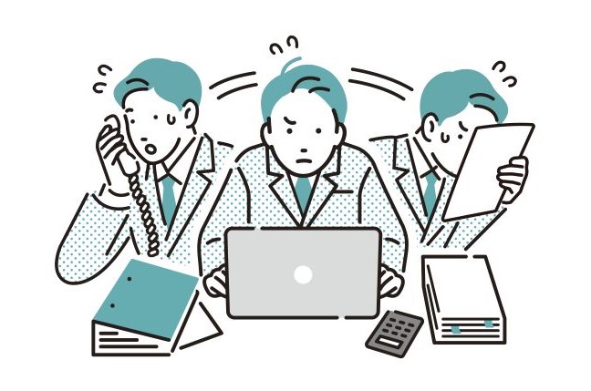 忙しく働いているサラリーマン