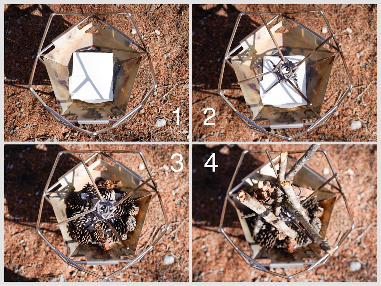 火のつけ方手順1~4