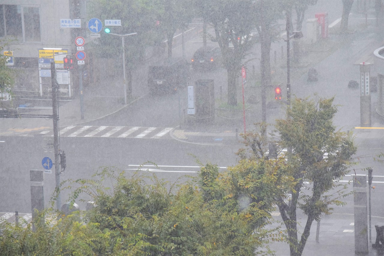 豪雨の様子