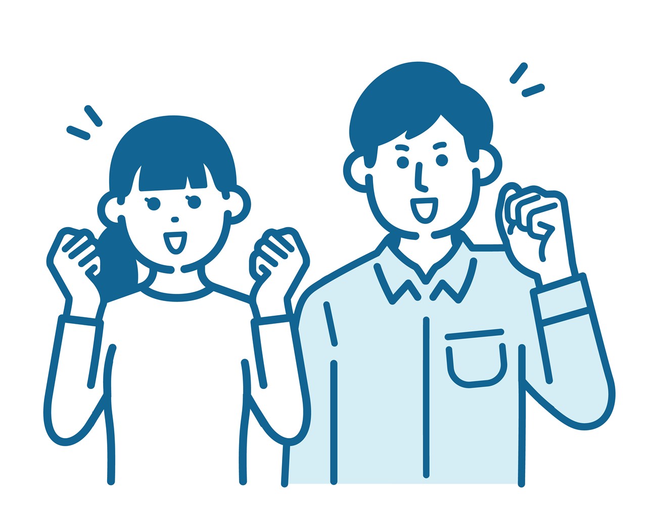 喜んでいる男女のイラスト