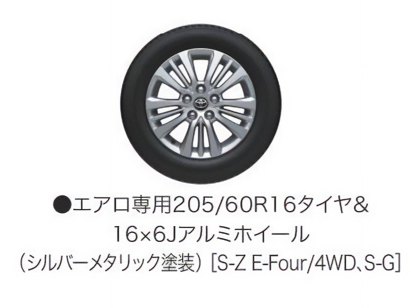 エアロ専用205/60R16タイヤ&16×6Jアルミホイール（シルバーメタリック塗装）