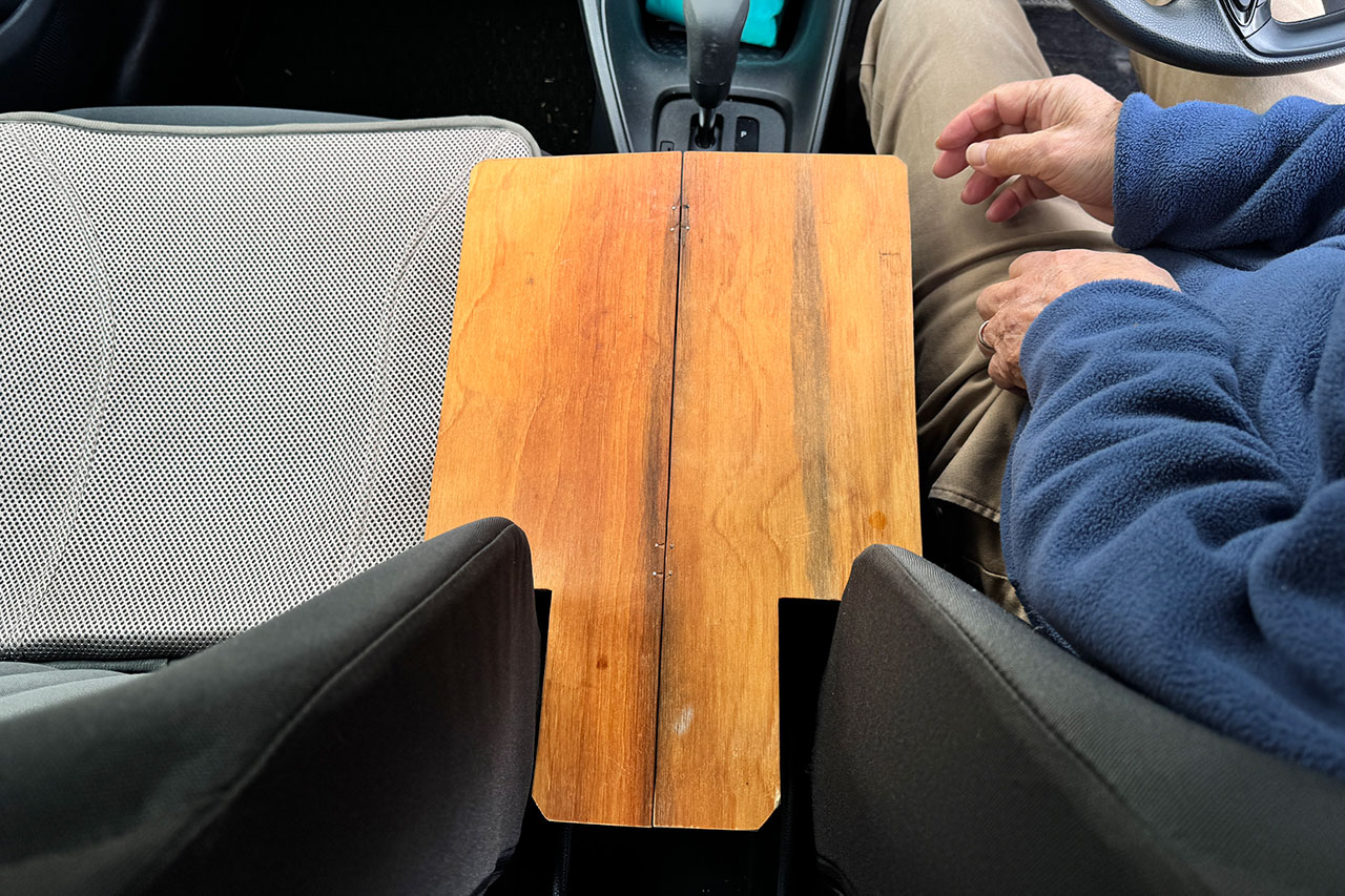 アクアの時にこのように使っていたが、ヤリスはどうもうまくはまらないとぼやく父