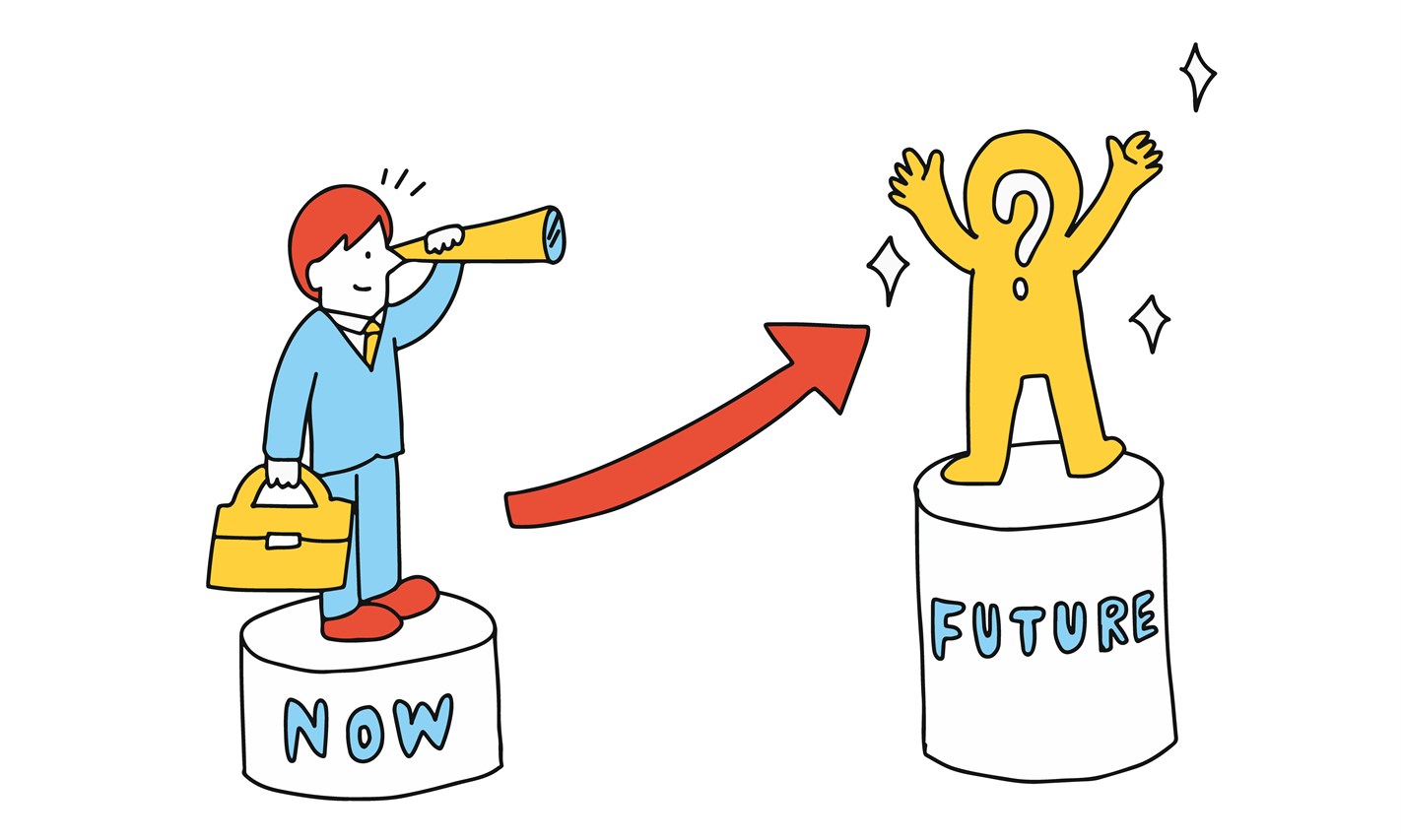 将来を見据えているイメージ図